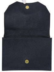 レザーロゴクラッチバッグ ネイビー