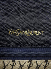 レザーロゴクラッチバッグ ネイビー