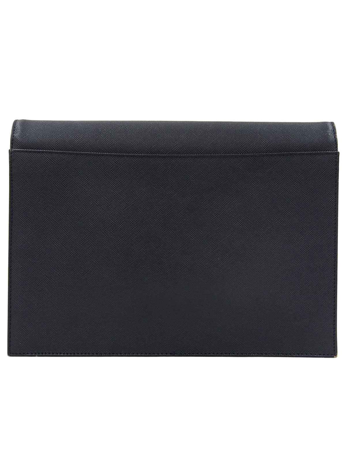 レザーロゴクラッチバッグ ネイビー