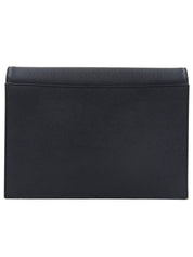 レザーロゴクラッチバッグ ネイビー