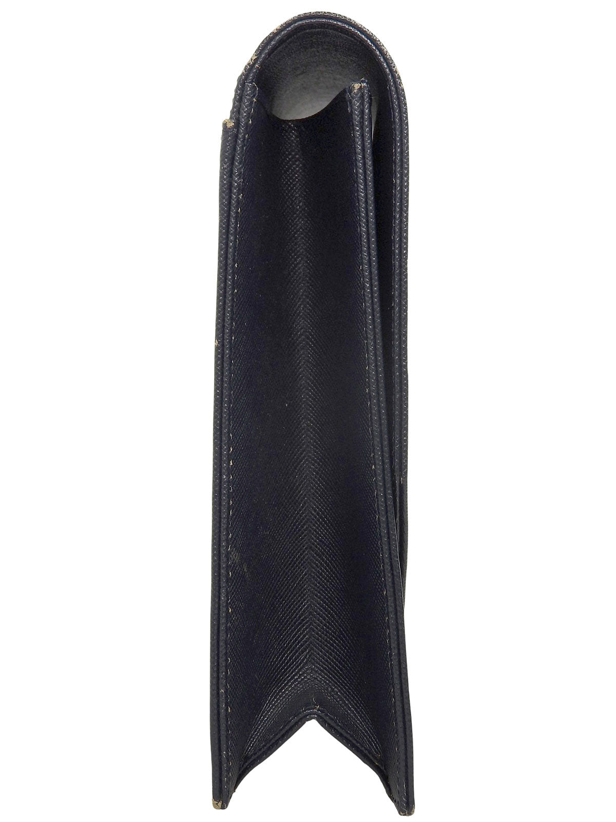 レザーロゴクラッチバッグ ネイビー