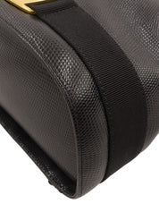 黑色蜥蜴纹压花Vara Plate抽绳单肩包