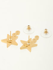 2001 COCO Star Motif Earrings Gold/Motif