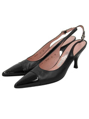 ガンチーニポインテッドトゥパンプス ブラック