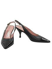 ガンチーニポインテッドトゥパンプス ブラック