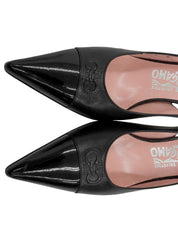 ガンチーニポインテッドトゥパンプス ブラック