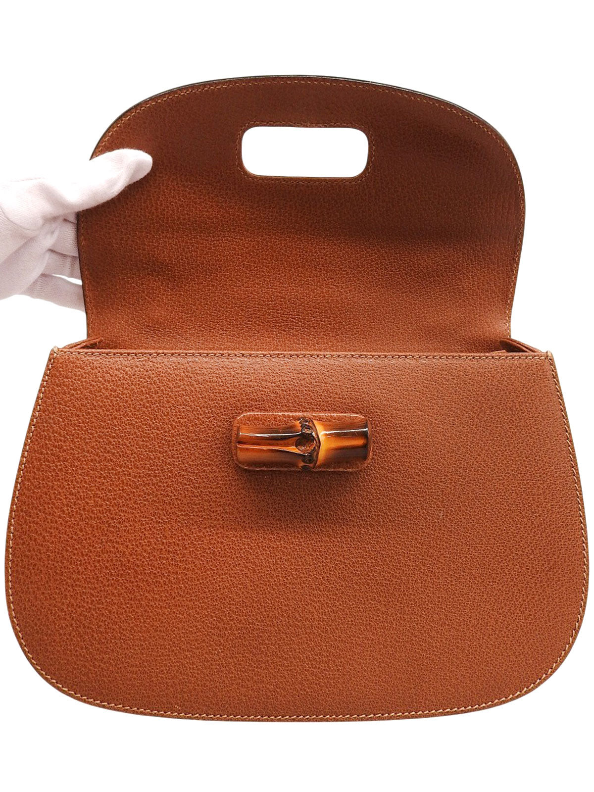 ピッグスキンバンブー2wayバッグ キャメル