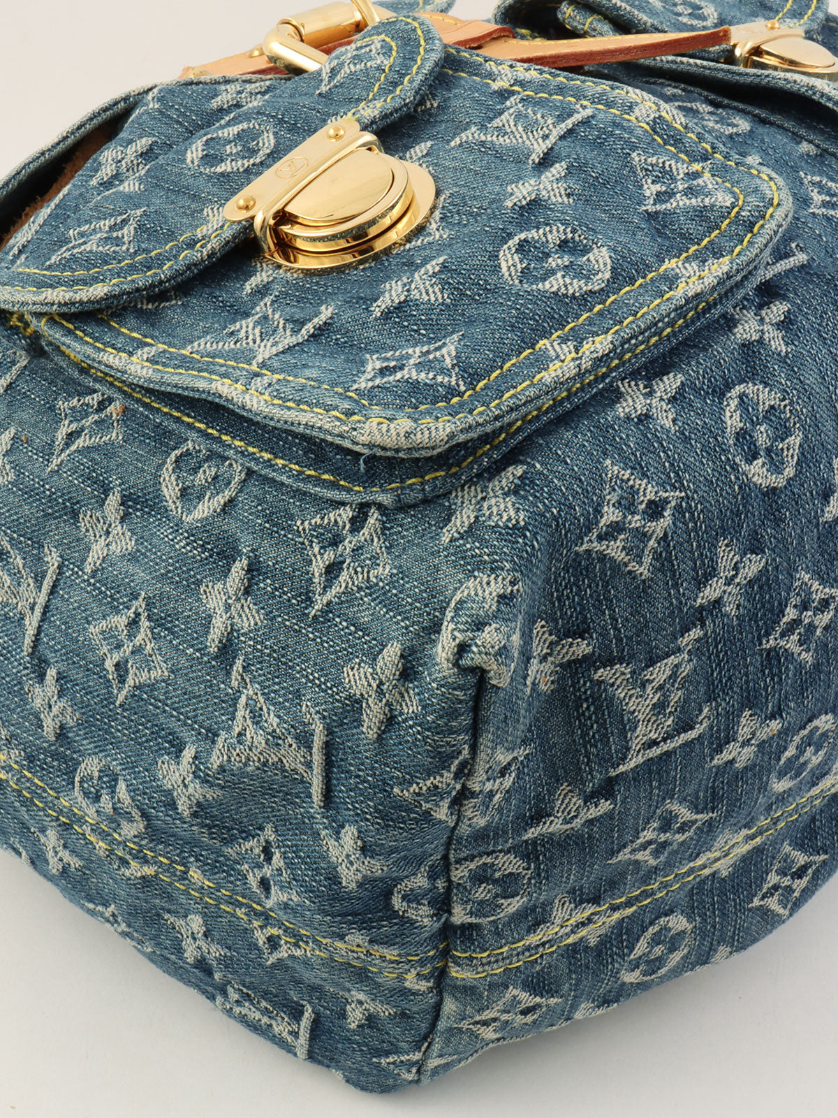 2006 Denim Monogram Sac Ado GM Blue
