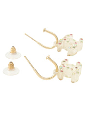 Rhinestone CC Mark Swing Earrings Clear/Multi