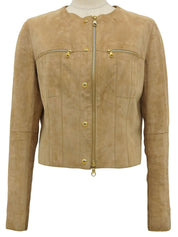 スエードジップアップジャケット ベージュ