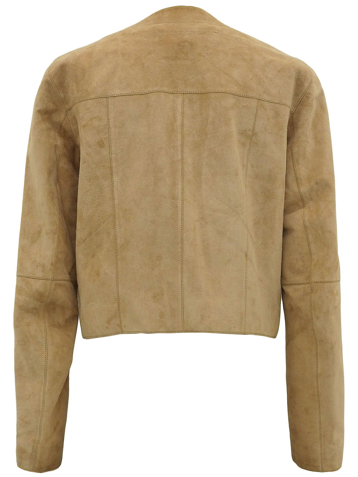 Beige suede zip-up jacket