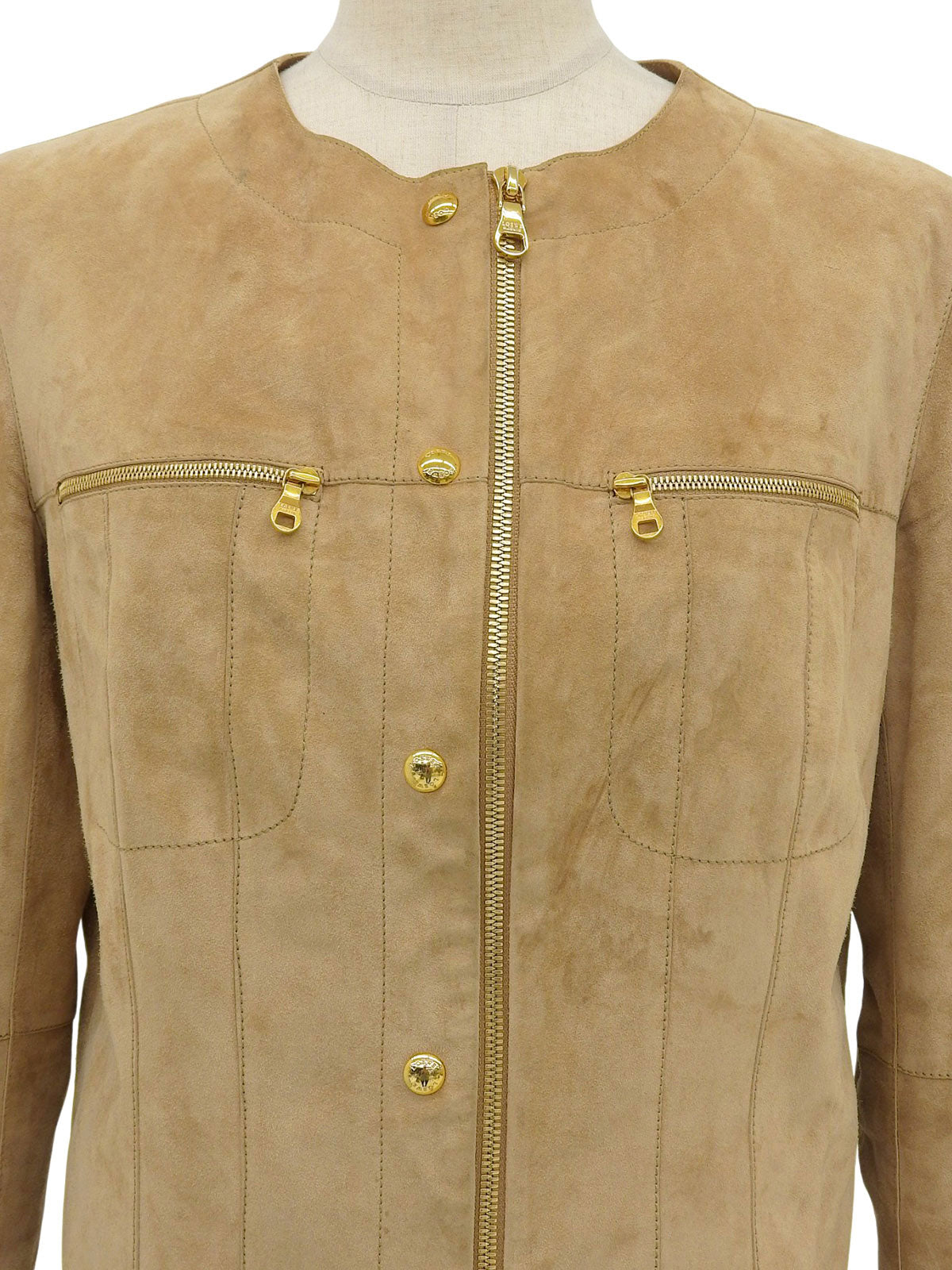 スエードジップアップジャケット ベージュ