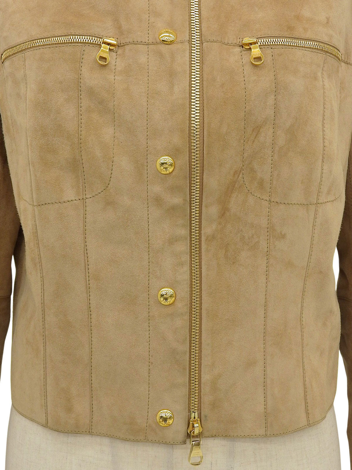 スエードジップアップジャケット ベージュ