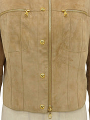 スエードジップアップジャケット ベージュ