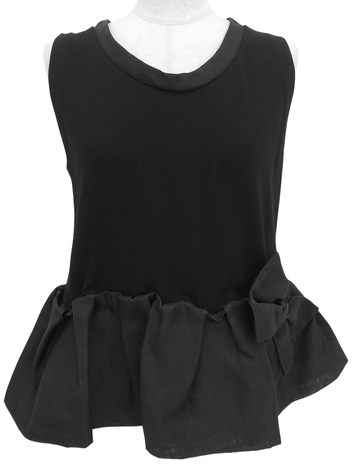 リボンノースリーブチュニック ブラック