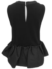 リボンノースリーブチュニック ブラック