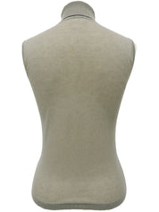 メデューサステッチノースリーブタートルニット グレージュ