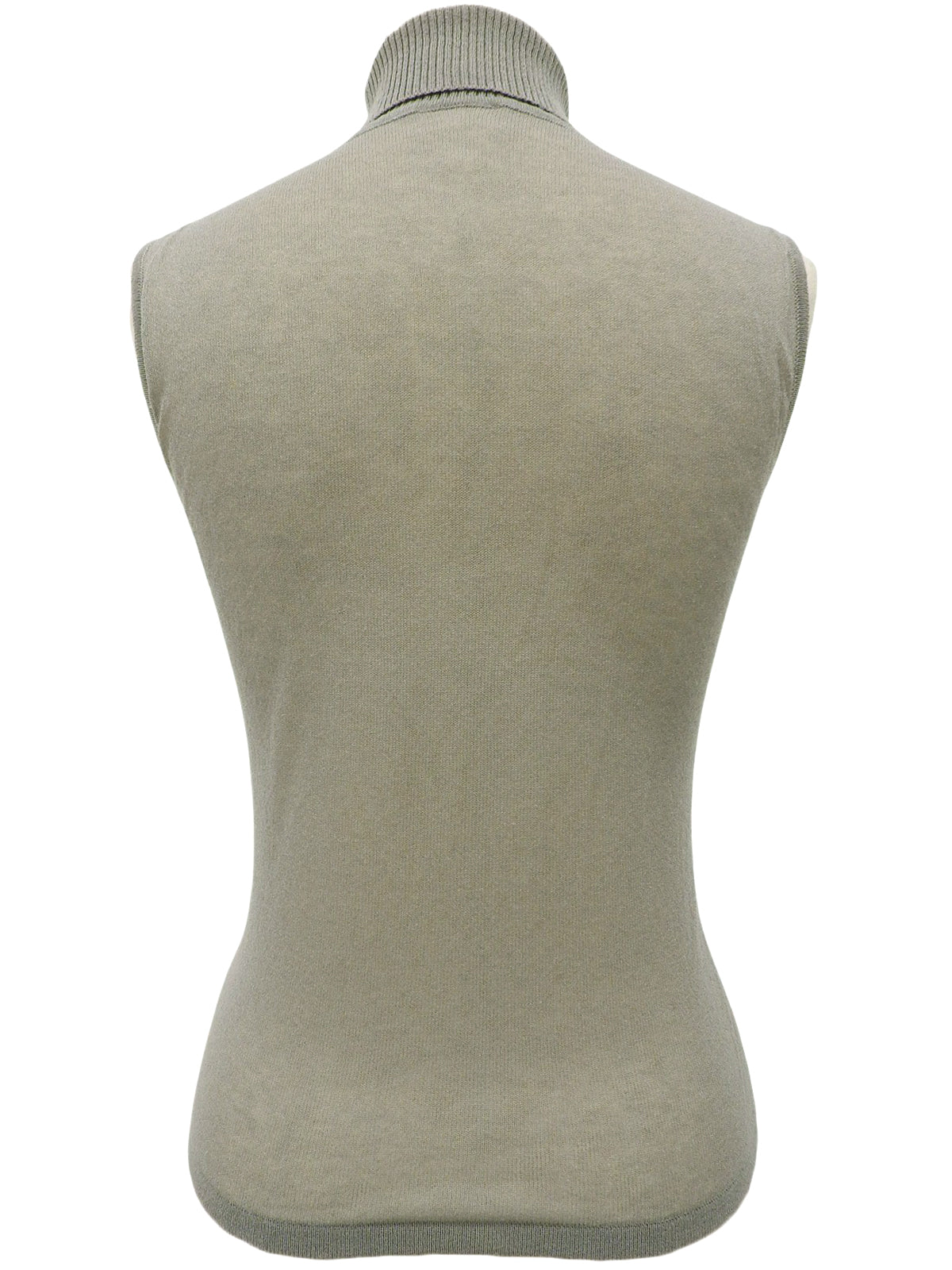 Medusa Stitch Sleeveless Turtleneck Knit in Greige