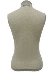 Medusa Stitch Sleeveless Turtleneck Knit in Greige