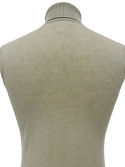 メデューサステッチノースリーブタートルニット　グレージュ