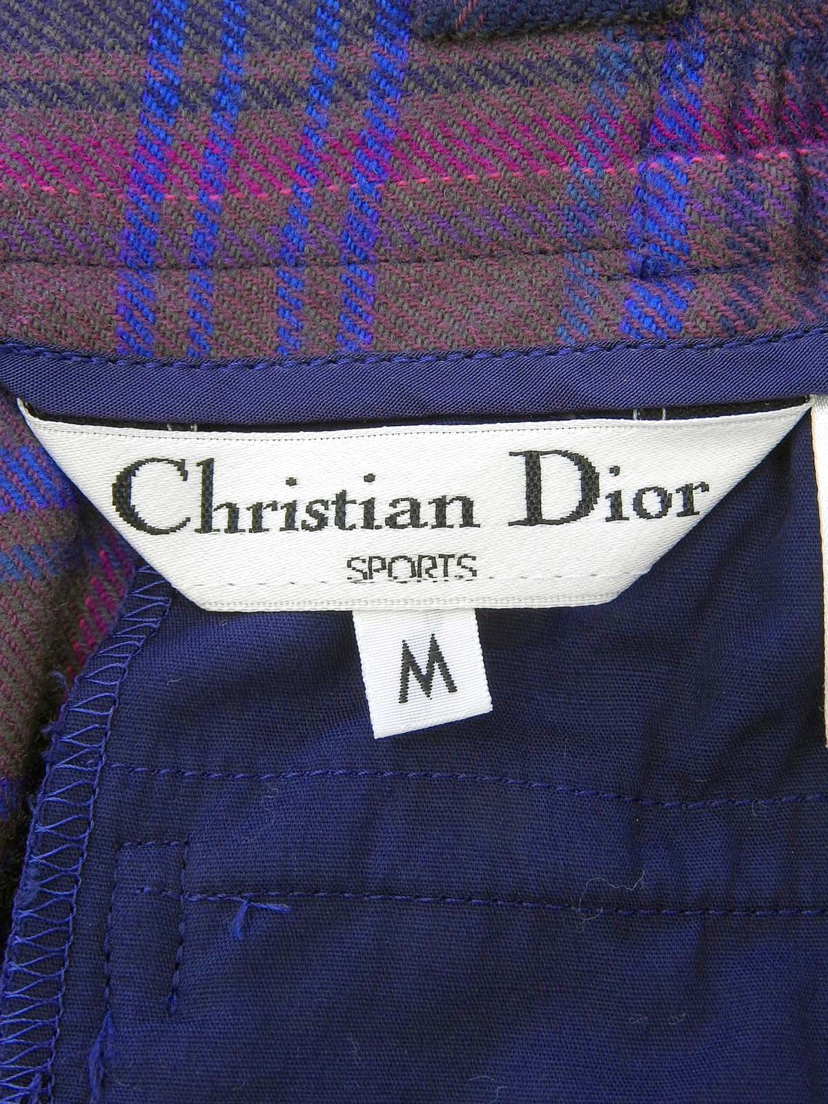 Checked Pattern Logo Charm Skirt #M Purple/Blue
