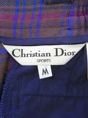 Checked Pattern Logo Charm Skirt #M Purple/Blue