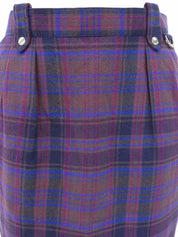 Checked Pattern Logo Charm Skirt #M Purple/Blue