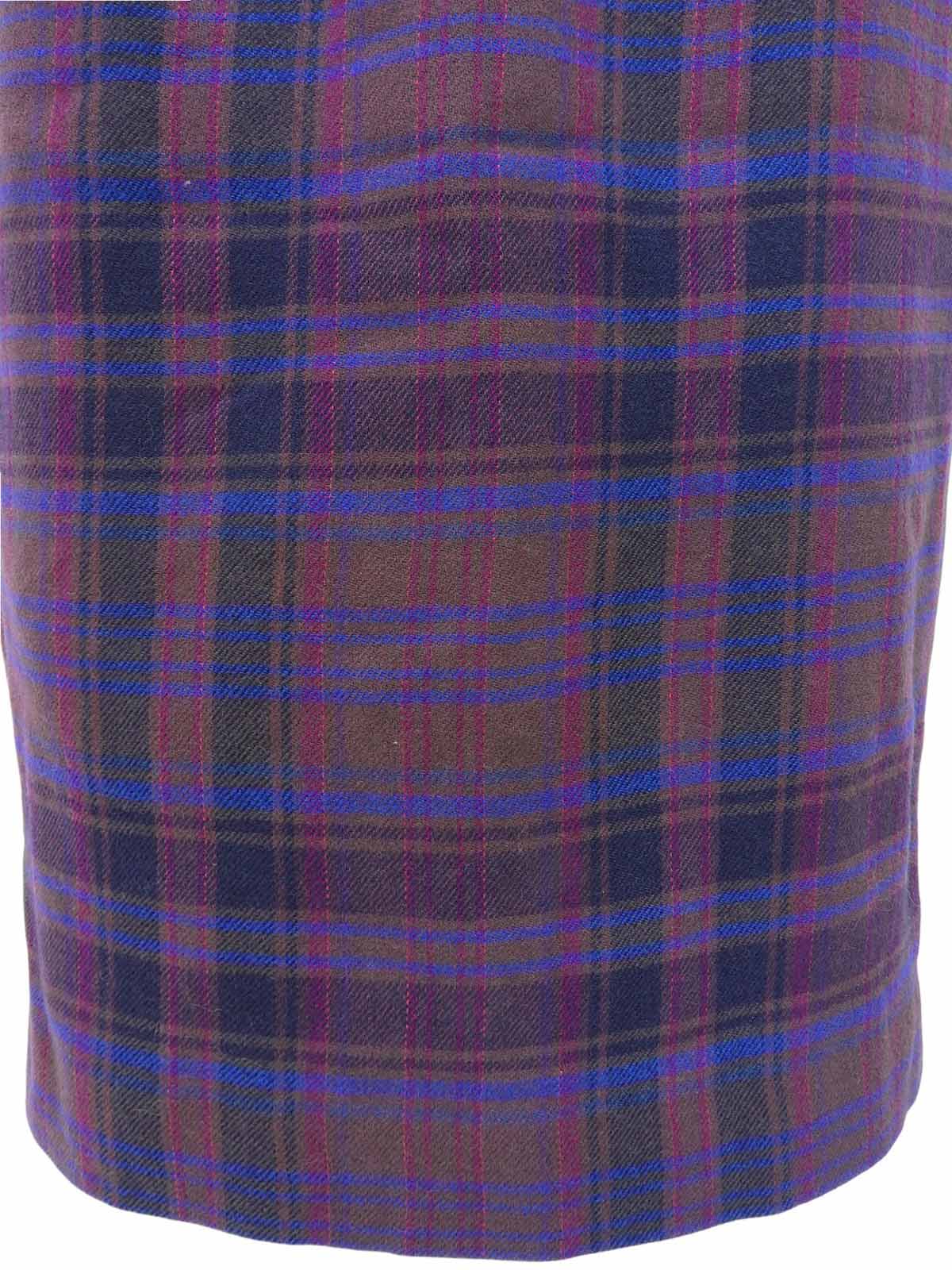 チェックパターンロゴチャームスカート パープル/ブルー