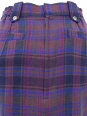 チェックパターンロゴチャームスカート パープル/ブルー