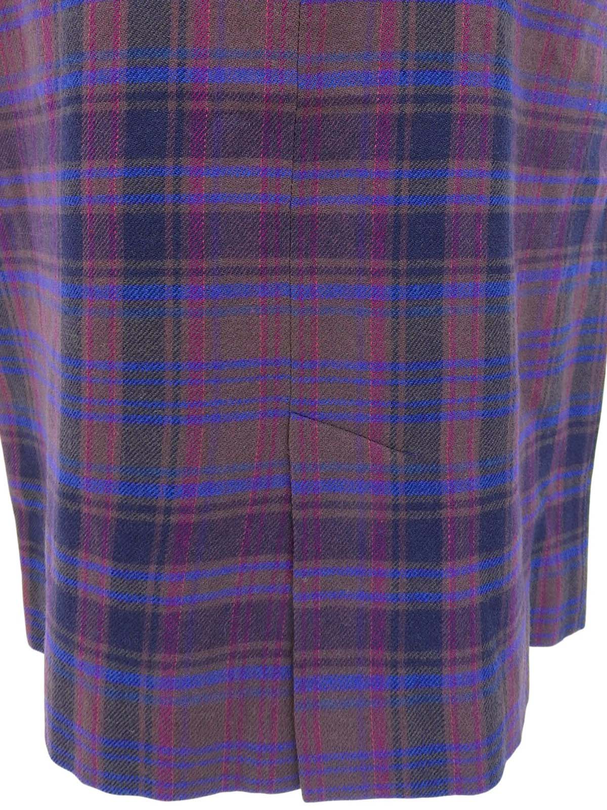 Checked Pattern Logo Charm Skirt #M Purple/Blue