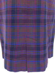 Checked Pattern Logo Charm Skirt #M Purple/Blue