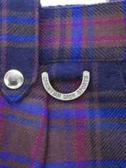 Checked Pattern Logo Charm Skirt #M Purple/Blue