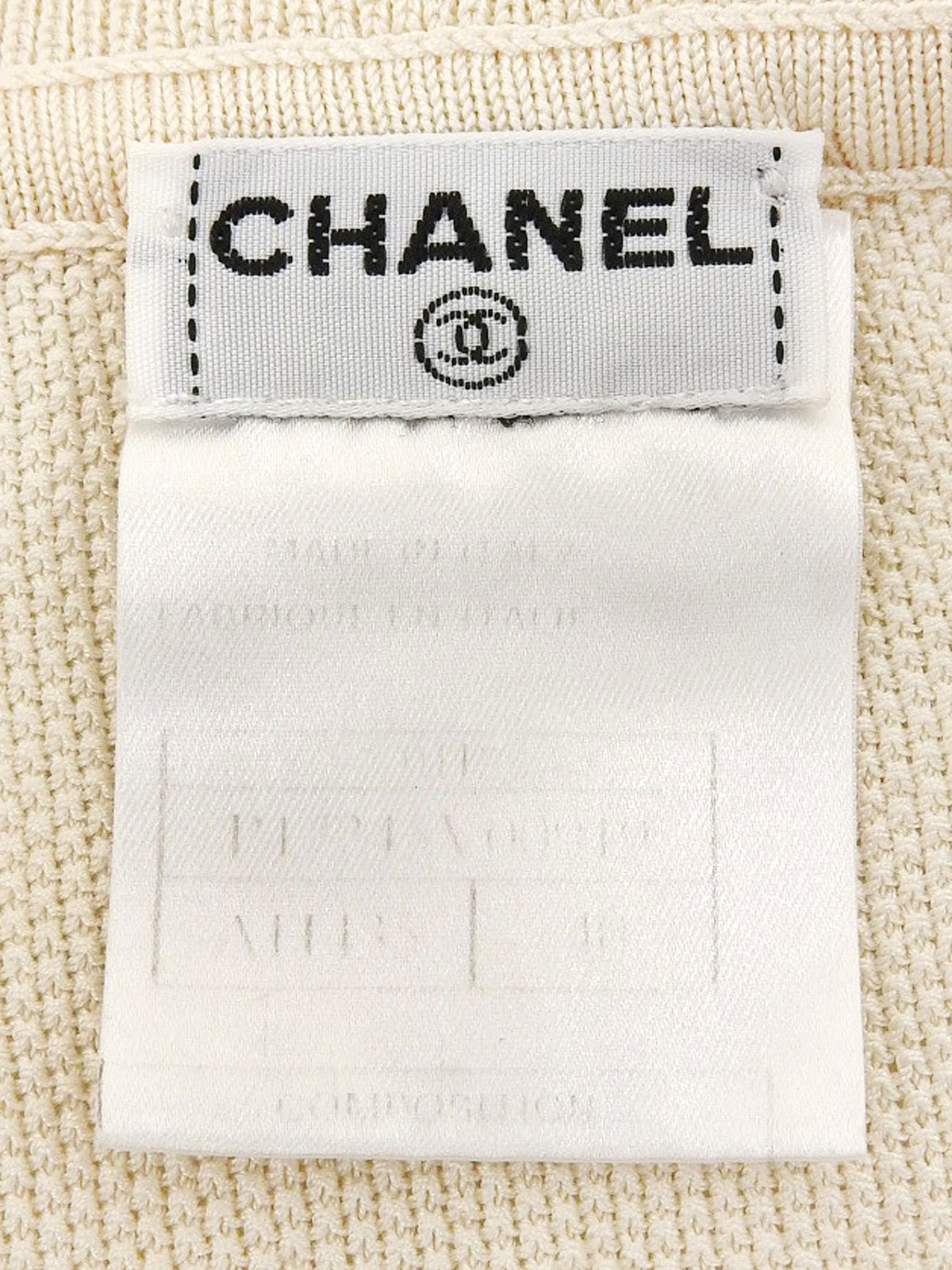 シルクCCマークボタンニットポロシャツ アイボリー