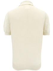 Silk CC Mark 纽扣针织 Polo 衫，象牙色