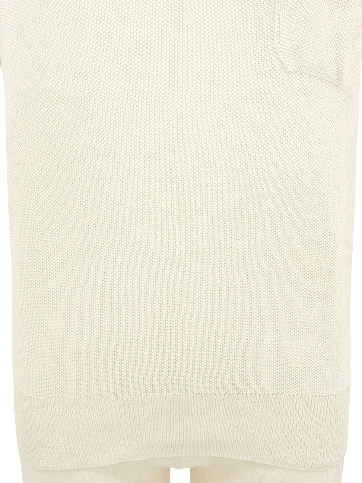 シルクCCマークボタンニットポロシャツ アイボリー