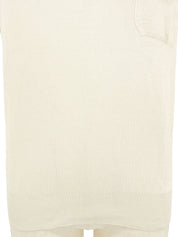 シルクCCマークボタンニットポロシャツ アイボリー