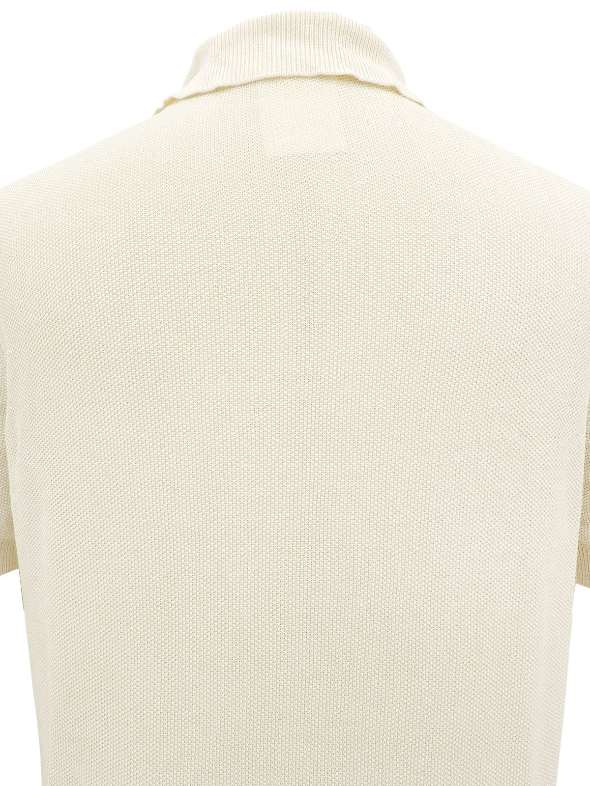 シルクCCマークボタンニットポロシャツ アイボリー