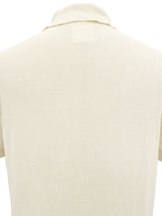 シルクCCマークボタンニットポロシャツ アイボリー