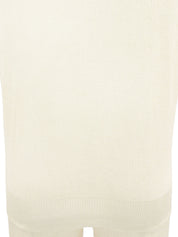 シルクCCマークボタンニットポロシャツ アイボリー