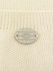 シルクCCマークボタンニットポロシャツ アイボリー