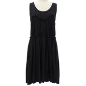 Gathered Sleeveless Dress #XS Black