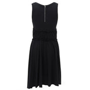 Gathered Sleeveless Dress #XS Black