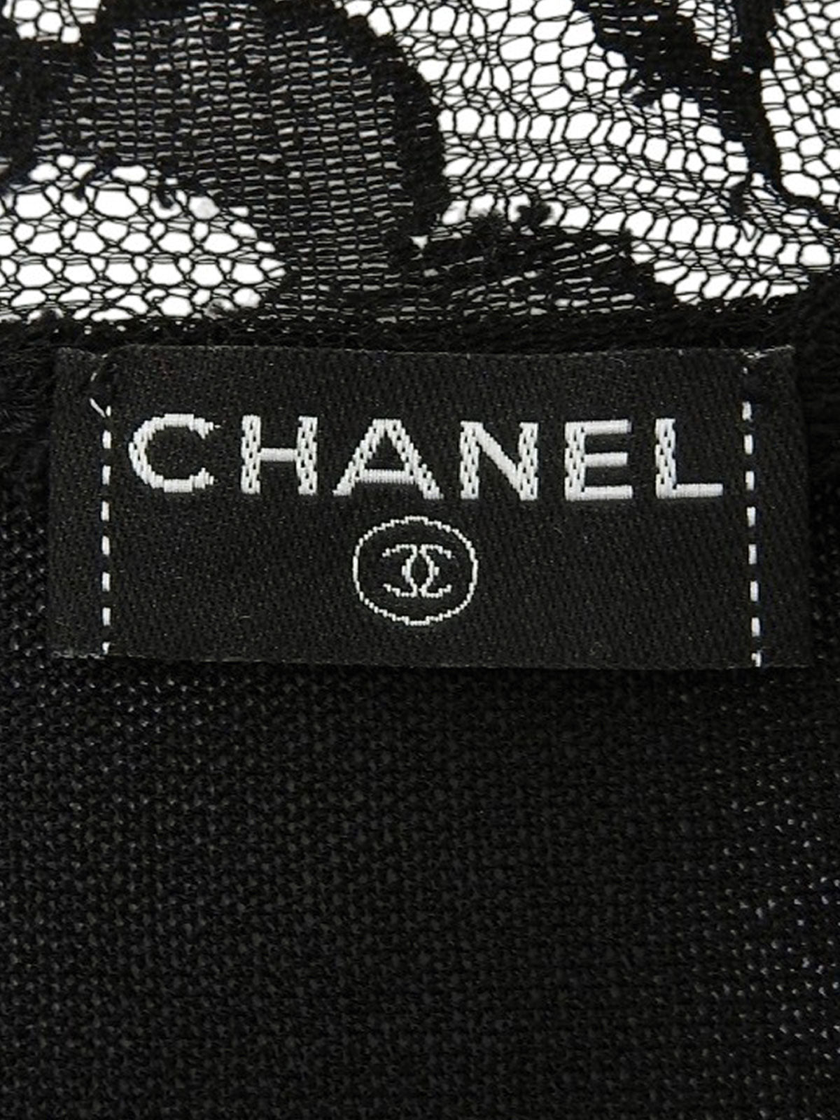 レースハートデザインCCマークプレートシアーカーディガン ブラック