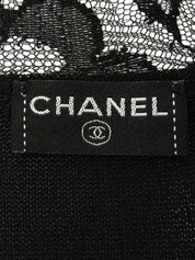 レースハートデザインCCマークプレートシアーカーディガン ブラック