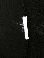 レースハートデザインCCマークプレートシアーカーディガン ブラック