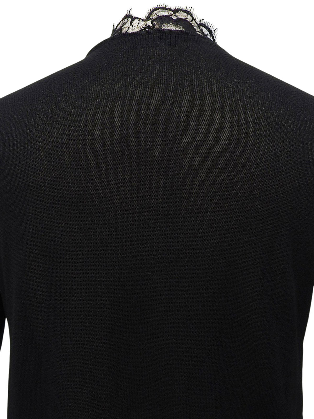 レースハートデザインCCマークプレートシアーカーディガン ブラック