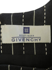 ストライプパターンノースリーブワンピース ブラック/ホワイト