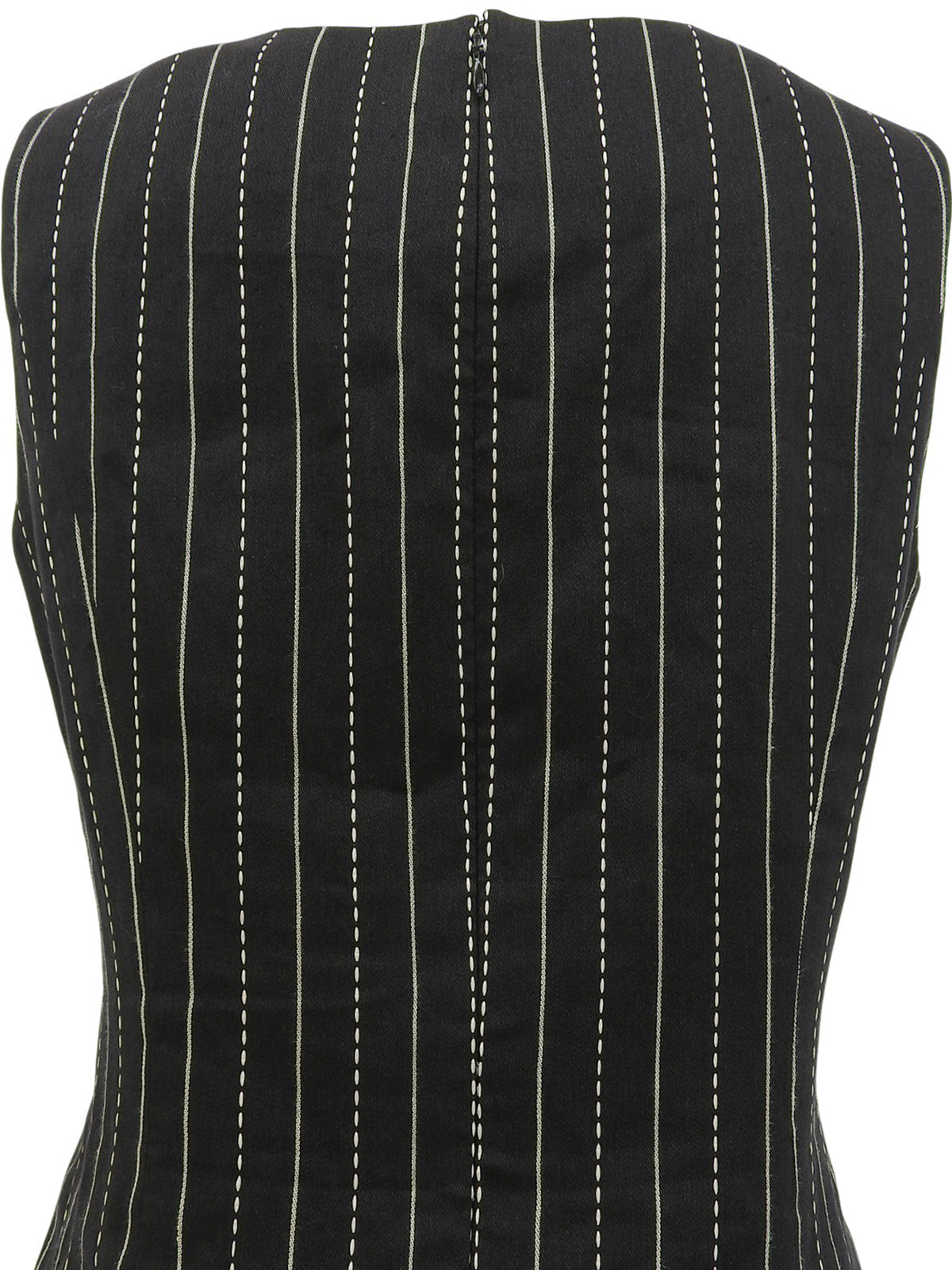 ストライプパターンノースリーブワンピース ブラック/ホワイト