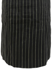 ストライプパターンノースリーブワンピース ブラック/ホワイト