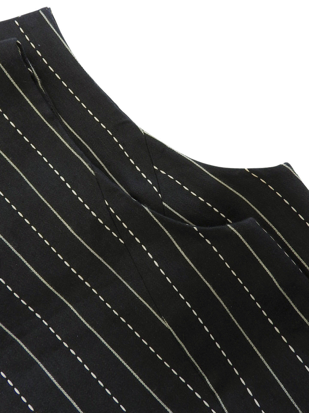 ストライプパターンノースリーブワンピース ブラック/ホワイト